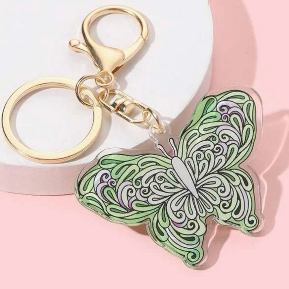 New Butterfly Purse Charm Keychain Green Stocking Stuffer Gift Present
